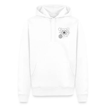 Lotus & Geometrie – Ästhetische Balance aus Natur - Männer Premium Bio Hoodie - Weiß - Vorne - Nico (187cm)