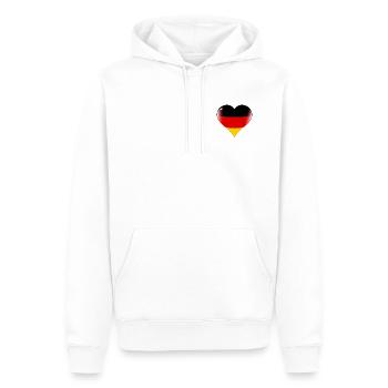 DEUTSCHLAND GERMANY EUROPA DEUTSCHE SPORT FAN - Männer Premium Bio Hoodie - Weiß - Vorne - Nico (187cm)