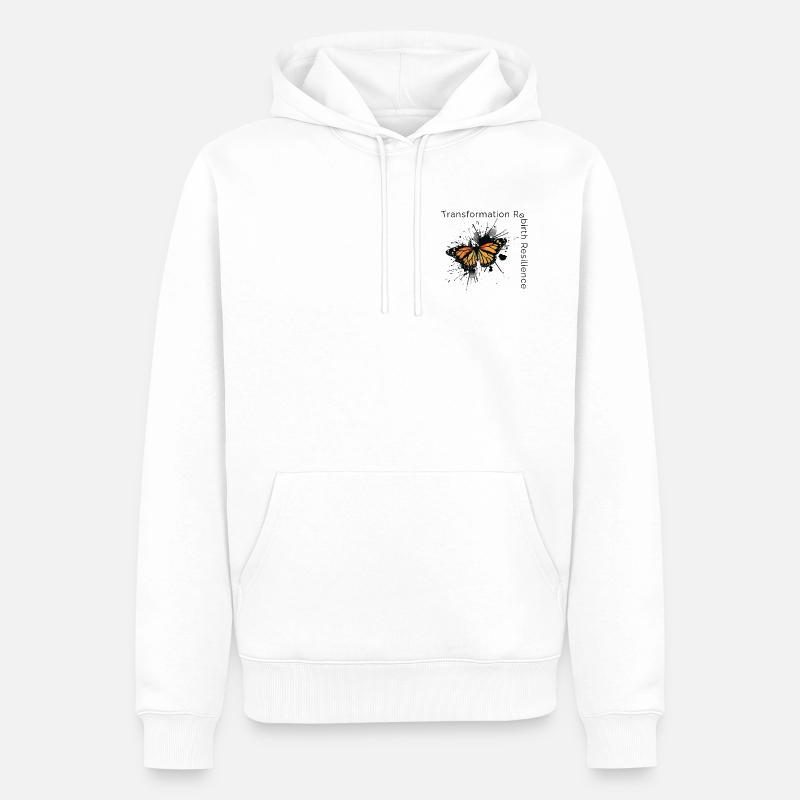 Butterfly - Résilience à la renaissance de la transformation - Sweat à capuche Premium bio Homme - blanc