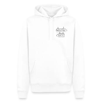 Welcome Back - Männer Premium Bio Hoodie - Weiß - Vorne - Nico (187cm)