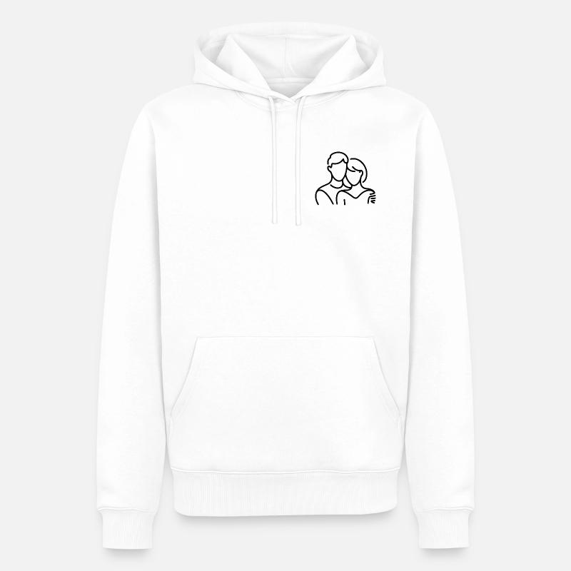 Conception d’impression abstraite en cycle naturel - Sweat à capuche Premium bio Homme - blanc