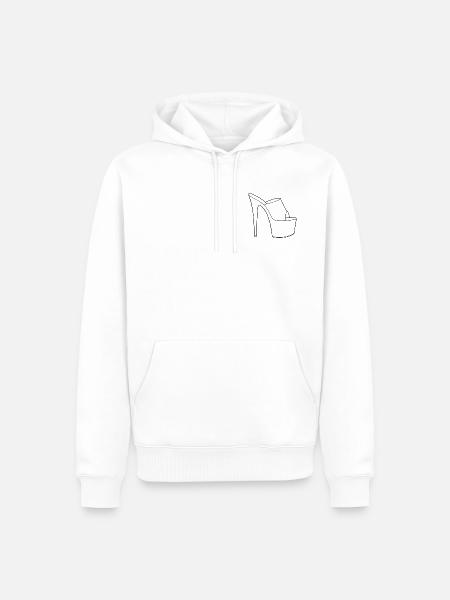 Platform-Hochhacke Linienkunst - Männer Premium Bio Hoodie - Weiß