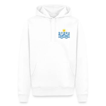 Logo de la vague de plage de Borsh Albania - Sweat à capuche Premium bio Homme - blanc - Devant - Nico (187cm)