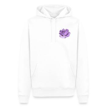 Art en ligne de pivoine violette - Sweat à capuche Premium bio Homme - blanc - Devant - Nico (187cm)