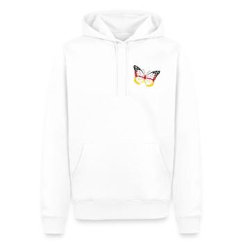 Papillon Allemagne noir rouge or bannière - Sweat à capuche Premium bio Homme - blanc - Devant - Nico (187cm)