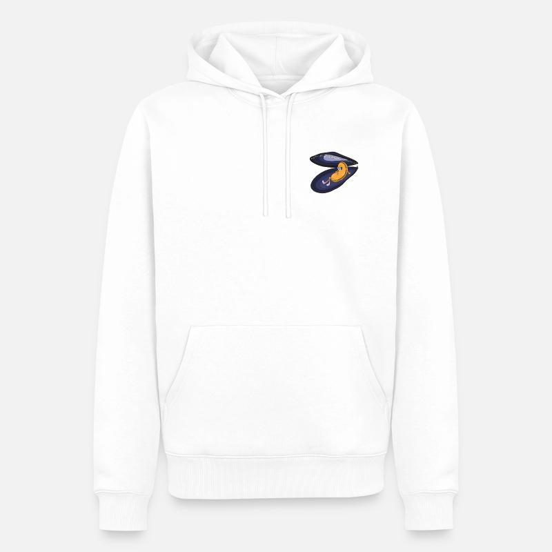 Moule Paresseuse sous Éclats Nocturnes - Sweat à capuche Premium bio Homme - blanc