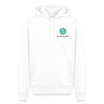 Du bist meine Welt. - Männer Premium Bio Hoodie - Weiß - Vorne - Nico (187cm)
