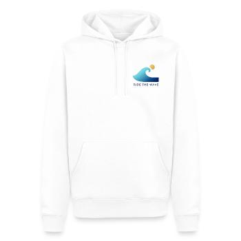 Wellenreiter am Sonnenaufgang - Männer Premium Bio Hoodie - Weiß - Vorne - Nico (187cm)