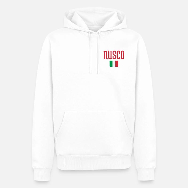 Nusco Drapeau italien - Sweat à capuche Premium bio Homme - blanc