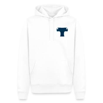 Tête de requin marteau stylisée bleu nuit - Sweat à capuche Premium bio Homme - blanc - Devant - Nico (187cm)