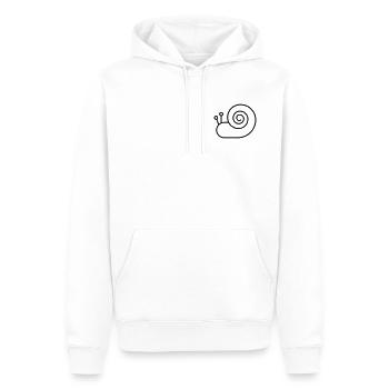 Small Snail - Symbol - Men’s Premium Organic Hoodie - white - Front - Nico (187cm)