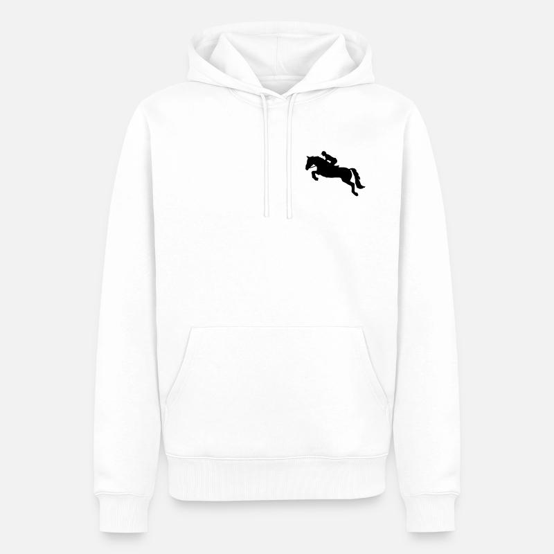 Springreiten - Männer Premium Bio Hoodie - Weiß