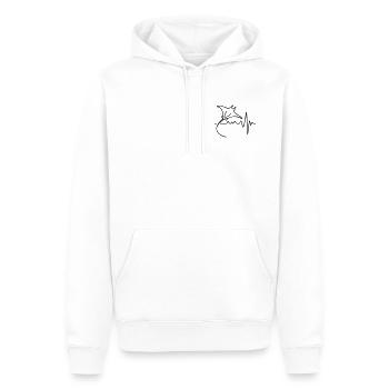 Eleganter Manta – Minimalistisches Ozean-Design - Männer Premium Bio Hoodie - Weiß - Vorne - Nico (187cm)