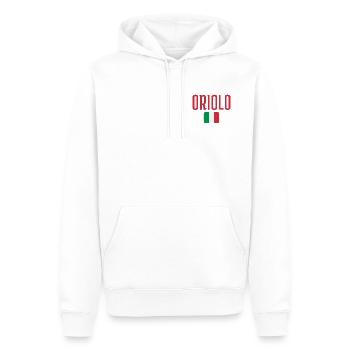 Drapeau italien d’Oriolo - Sweat à capuche Premium bio Homme - blanc - Devant - Nico (187cm)