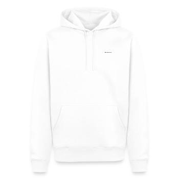 Sei jetzt hier | Achtsamkeit | Meditationsgeschenk - Männer Premium Bio Hoodie - Weiß - Vorne - Nico (187cm)