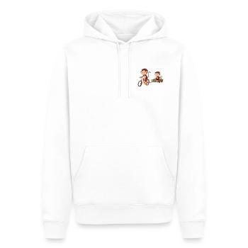 Singe mignon rigolo - Sweat à capuche Premium bio Homme - blanc - Devant - Nico (187cm)