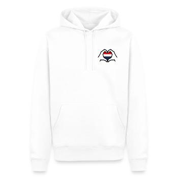 Holland English - Männer Premium Bio Hoodie - Weiß - Vorne - Nico (187cm)