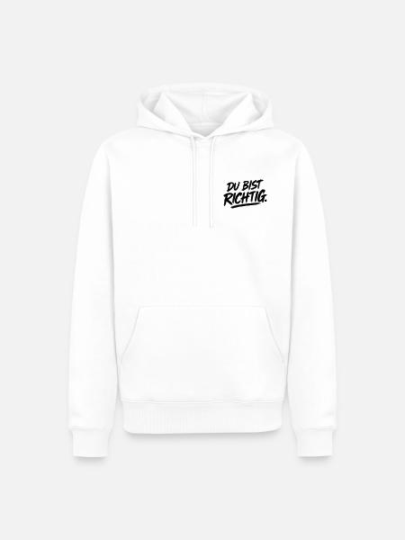 Du bist richtig - Männer Premium Bio Hoodie - Weiß