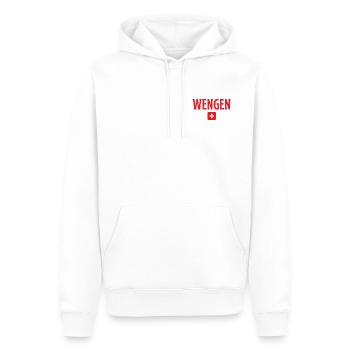 Wengen, Suisse - Sweat à capuche Premium bio Homme - blanc - Devant - Nico (187cm)