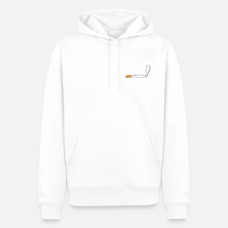 Zigarette - Männer Premium Bio Hoodie - Weiß