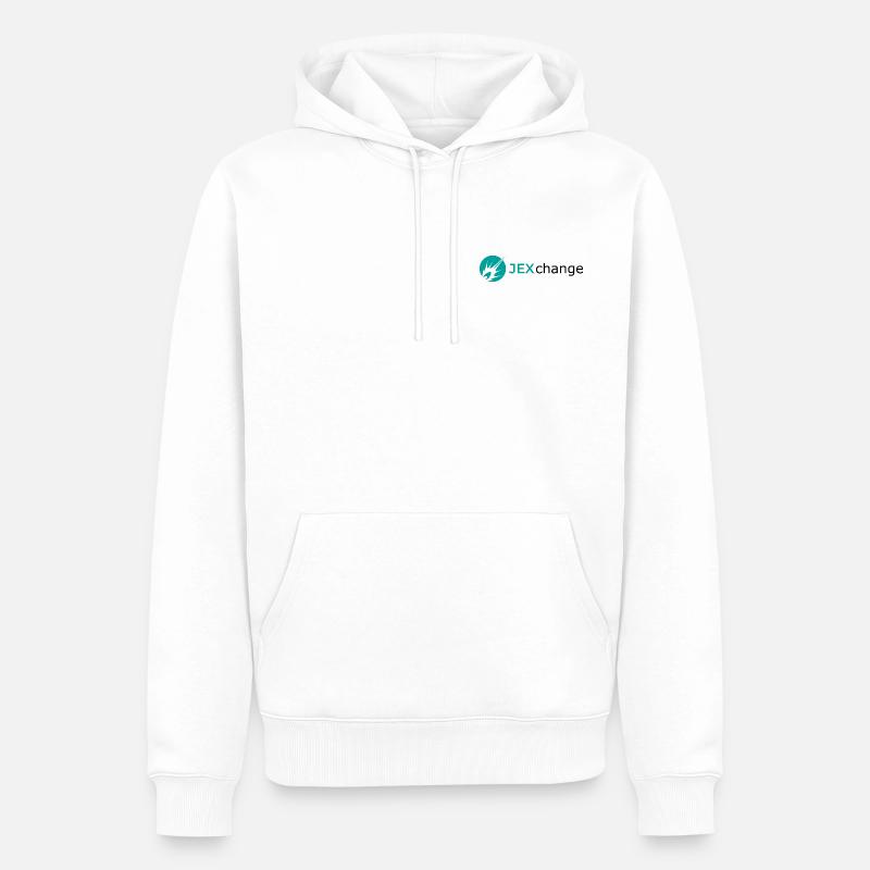 JEXchange (logo + texte) - Sweat à capuche Premium bio Homme - blanc