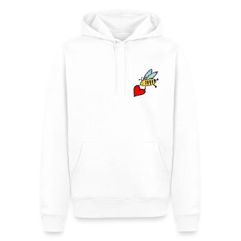 süße Biene mit großem Herz - Männer Premium Bio Hoodie - Weiß - Vorne - Nico (187cm)