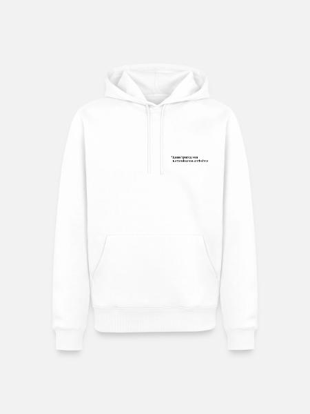 Kann Spuren von Katzenhaaren enthalten schwarz - Männer Premium Bio Hoodie - Weiß