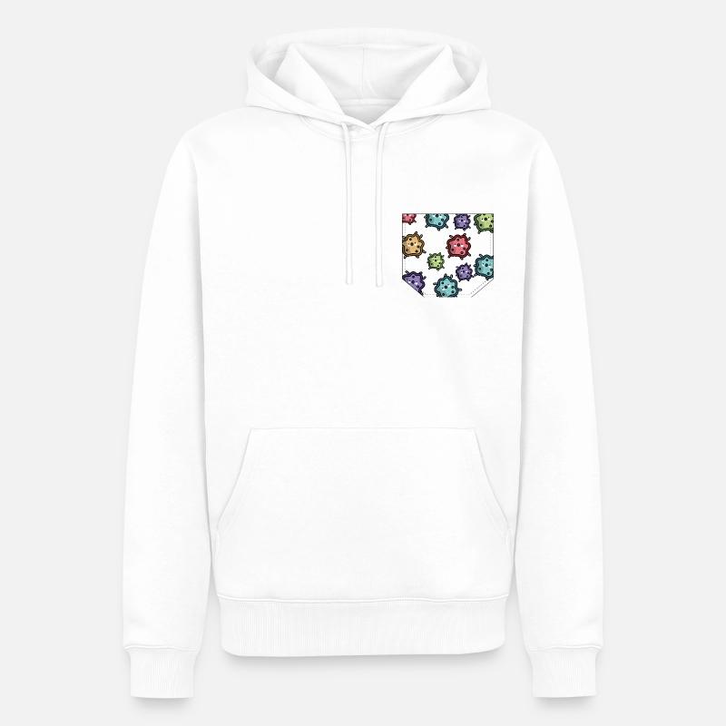 Idée cadeau bactéries de poitrine - Sweat à capuche Premium bio Homme - blanc