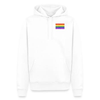 Drapeau arc-en-ciel pour la tolérance - Sweat à capuche Premium bio Homme - blanc - Devant - Nico (187cm)