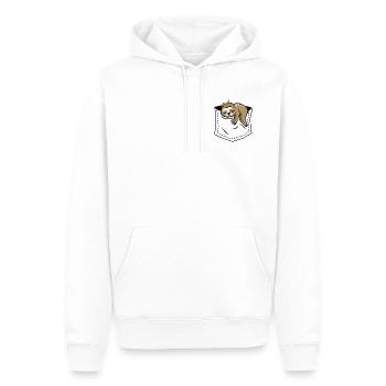 Sloth in breast pocket funny animals comic icon - Men’s Premium Organic Hoodie - white - Front - Nico (187cm)