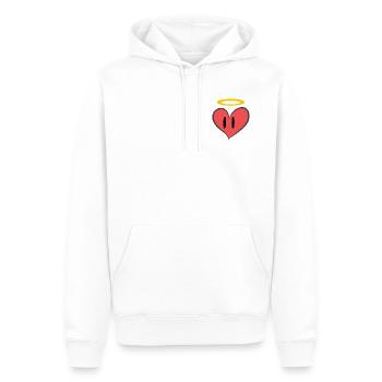 Lovely - Petit cœur kawaii - Sweat à capuche Premium bio Homme - blanc - Devant - Nico (187cm)