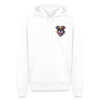 Colorful dog with sunglasses creative design - Men’s Premium Organic Hoodie - white - Front - Nico (187cm)