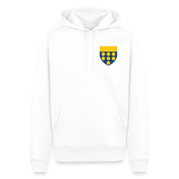 Wappen von Brie - Männer Premium Bio Hoodie - Weiß - Vorne - Nico (187cm)