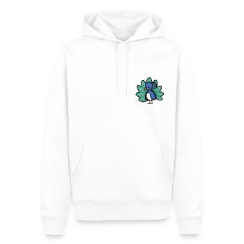 Ailee le paon - Sweat à capuche Premium bio Homme - blanc - Devant - Nico (187cm)