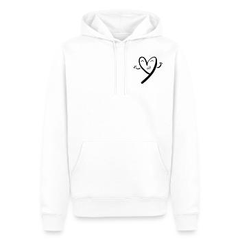 Conception de coeur avec de visage - Sweat à capuche Premium bio Homme - blanc - Devant - Nico (187cm)