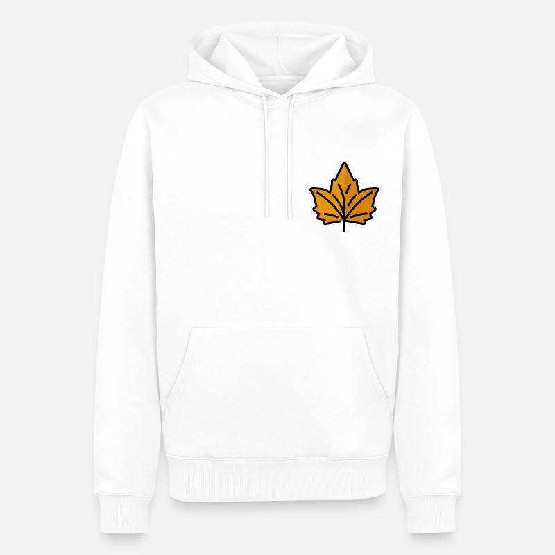 Herbstblatt Laub Geschenk Idee - Männer Premium Bio Hoodie - Weiß