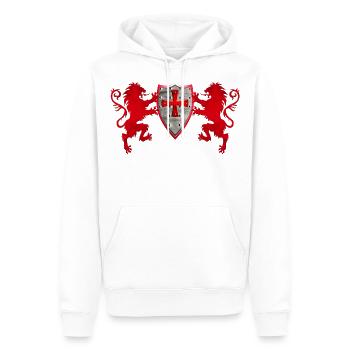 Loewen mit dem Ritterschild - Männer Premium Bio Hoodie - Weiß - Vorne - Nico (187cm)