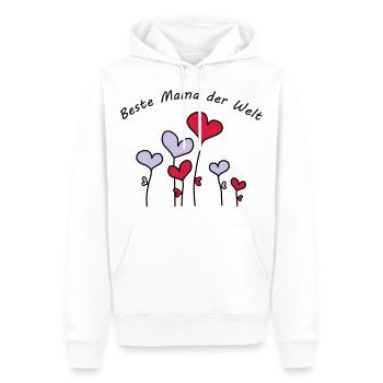 Beste Mama der Welt Herzblumen bunt Vektor - Männer Premium Bio Hoodie - Weiß - Vorne - Nico (187cm)