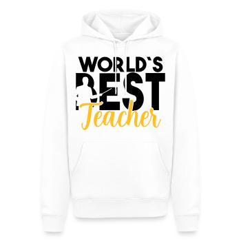 Welt bester Lehrer Lehrerin Schüler cooler Spruch - Männer Premium Bio Hoodie - Weiß - Vorne - Nico (187cm)