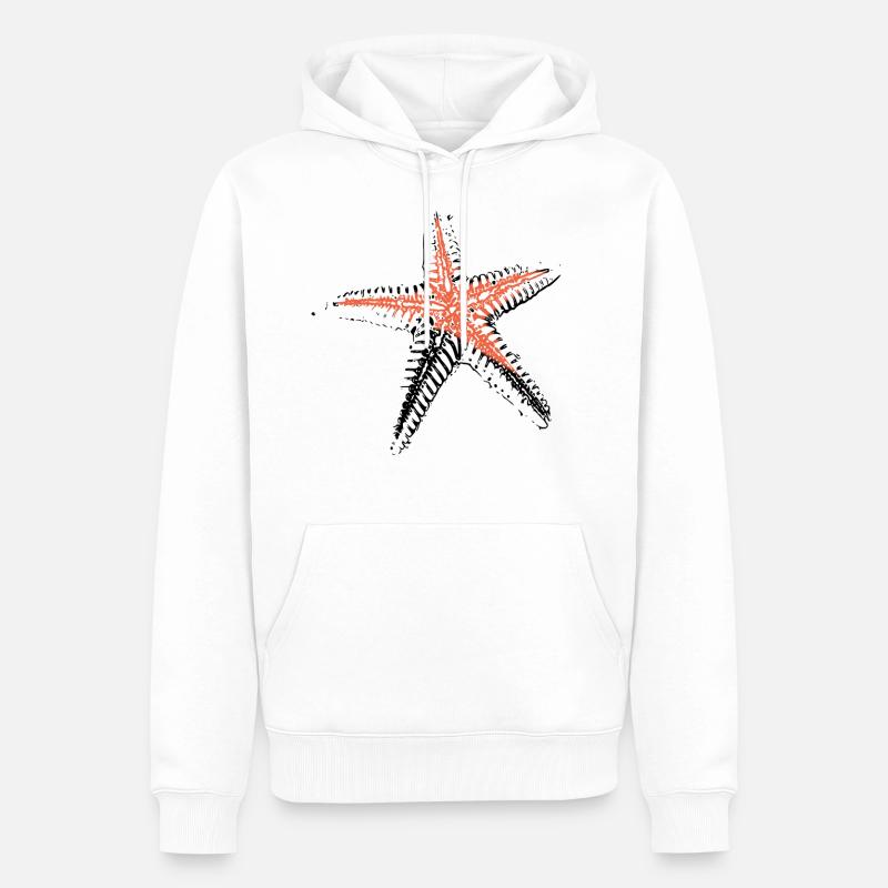 L’étoile de mer - Sweat à capuche Premium bio Homme - blanc