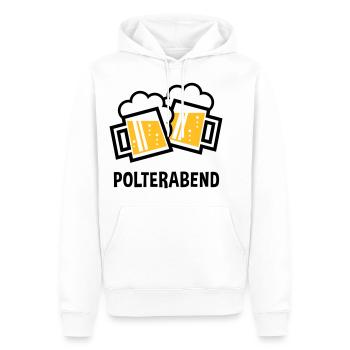 Polterabend (JGA Bier Bayrische Bierkrüge / 2C) - Männer Premium Bio Hoodie - Weiß - Vorne - Nico (187cm)