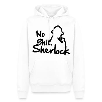 No Shit, Sherlock! - Männer Premium Bio Hoodie - Weiß - Vorne - Nico (187cm)