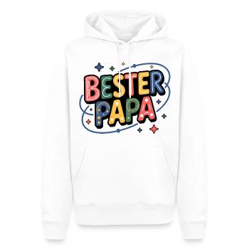 Bester Papa – bunte Buchstaben - Männer Premium Bio Hoodie - Weiß - Vorne - Nico (187cm)