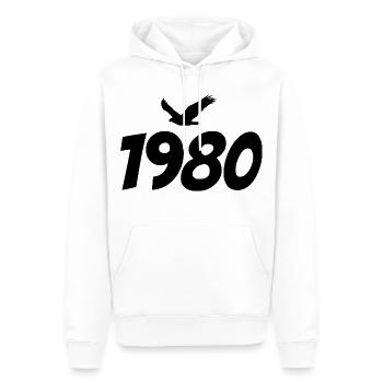 Vintage Eagle Graphic des années 1980 - Sweat à capuche Premium bio Homme - blanc - Devant - Nico (187cm)