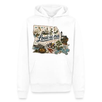 Louisiana Pelican State Vintage Travel Sticker - Men’s Premium Organic Hoodie - white - Front - Nico (187cm)