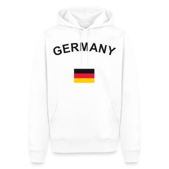 Deutschland - Männer Premium Bio Hoodie - Weiß - Vorne - Nico (187cm)
