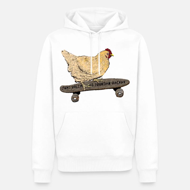 Poulet de skateboard - Sweat à capuche Premium bio Homme - blanc