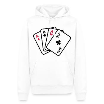 Poker - Sweat à capuche Premium bio Homme - blanc - Devant - Nico (187cm)