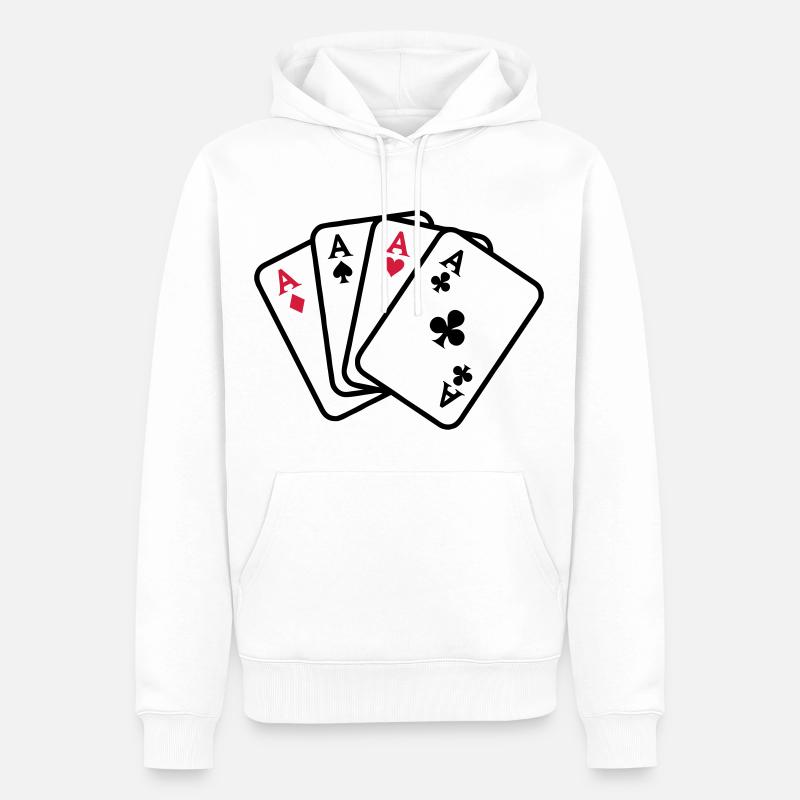 Poker - Männer Premium Bio Hoodie - Weiß