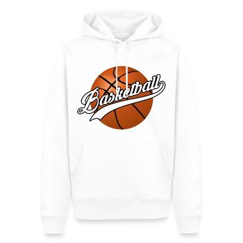 Basketball Schriftzug Sport Team Mannschaft - Männer Premium Bio Hoodie - Weiß - Vorne - Nico (187cm)